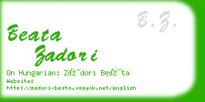 beata zadori business card